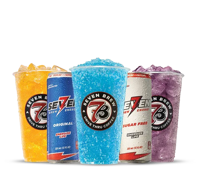 Refreshing 7 Brew energy drinks with vibrant flavors and caffeine boost