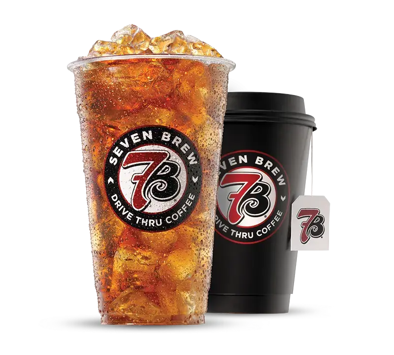 Freshly brewed 7 Brew teas with fruity and classic flavors