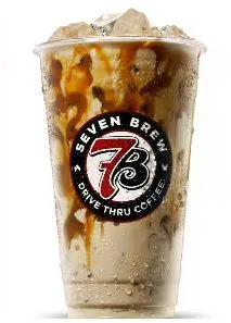 Sweet and creamy 7 Brew Blondie drink with caramel and vanilla flavor